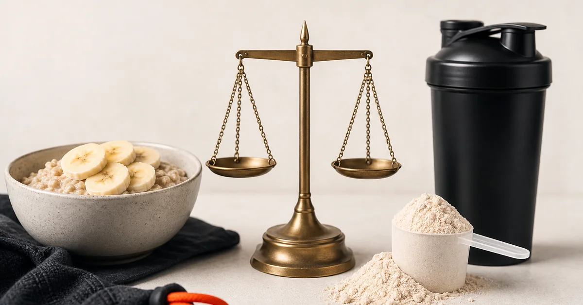 Sportgerechte Mahlzeit mit Kohlenhydraten und Proteinen