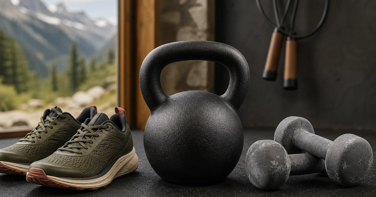 Läufer kombiniert Krafttraining im Studio mit einer Laufeinheit